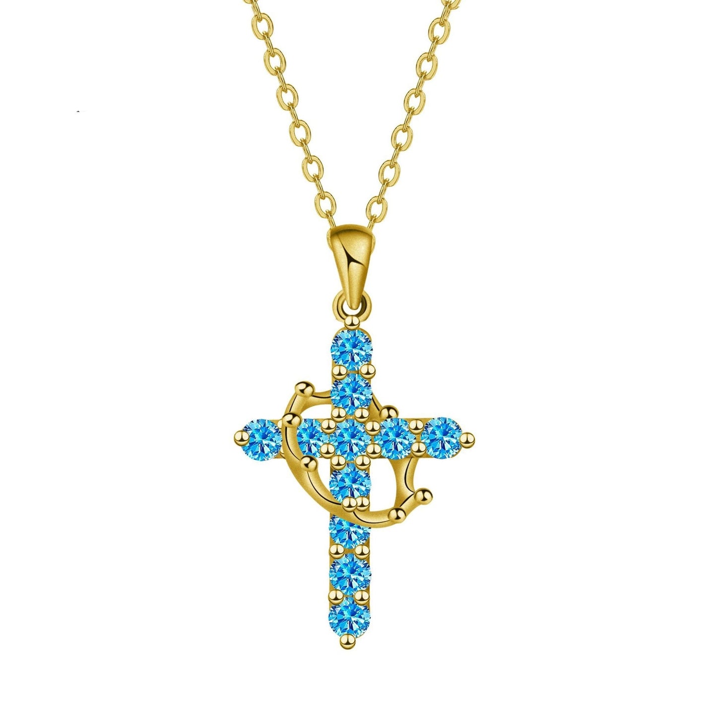 Women's Fashion Crown Cross Necklace
