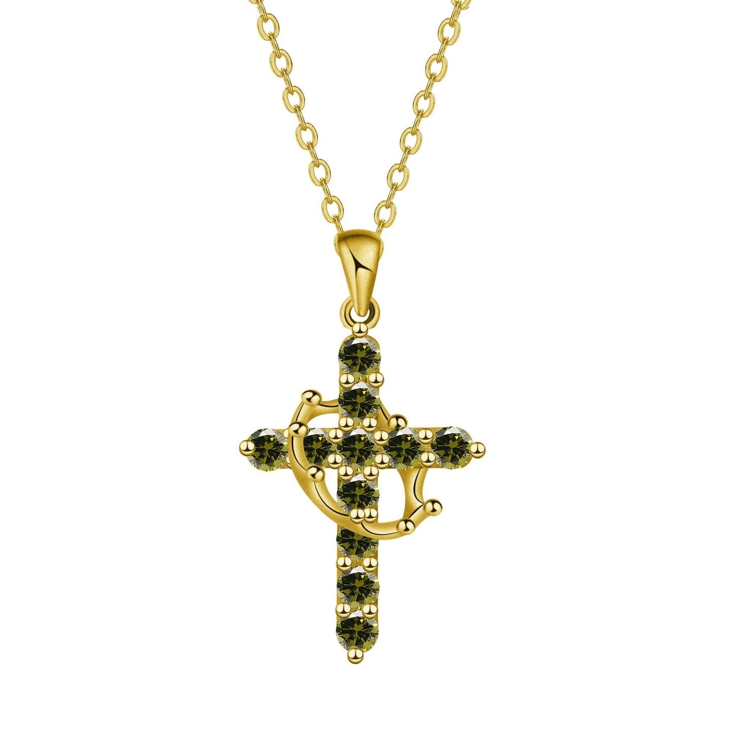 Women's Fashion Crown Cross Necklace