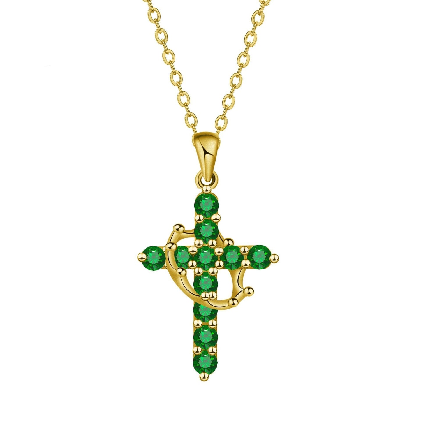 Women's Fashion Crown Cross Necklace