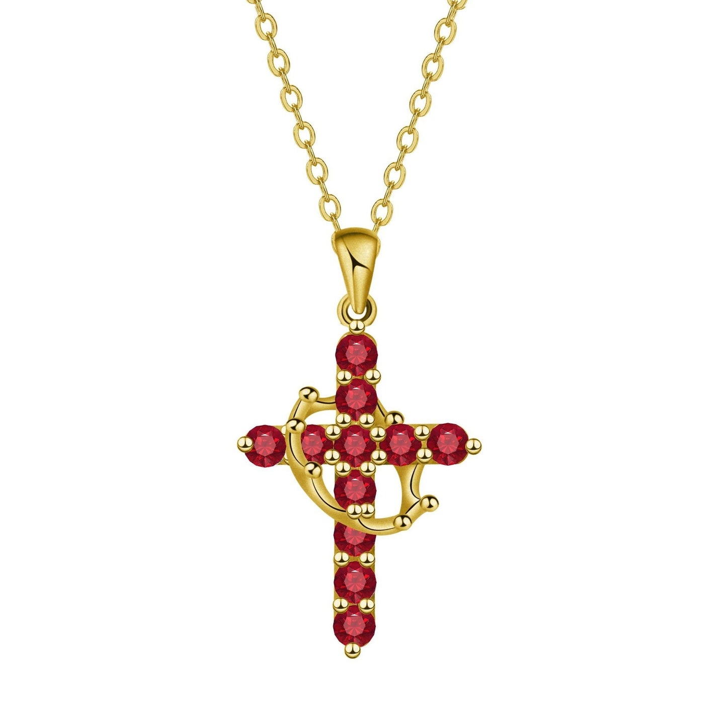 Women's Fashion Crown Cross Necklace