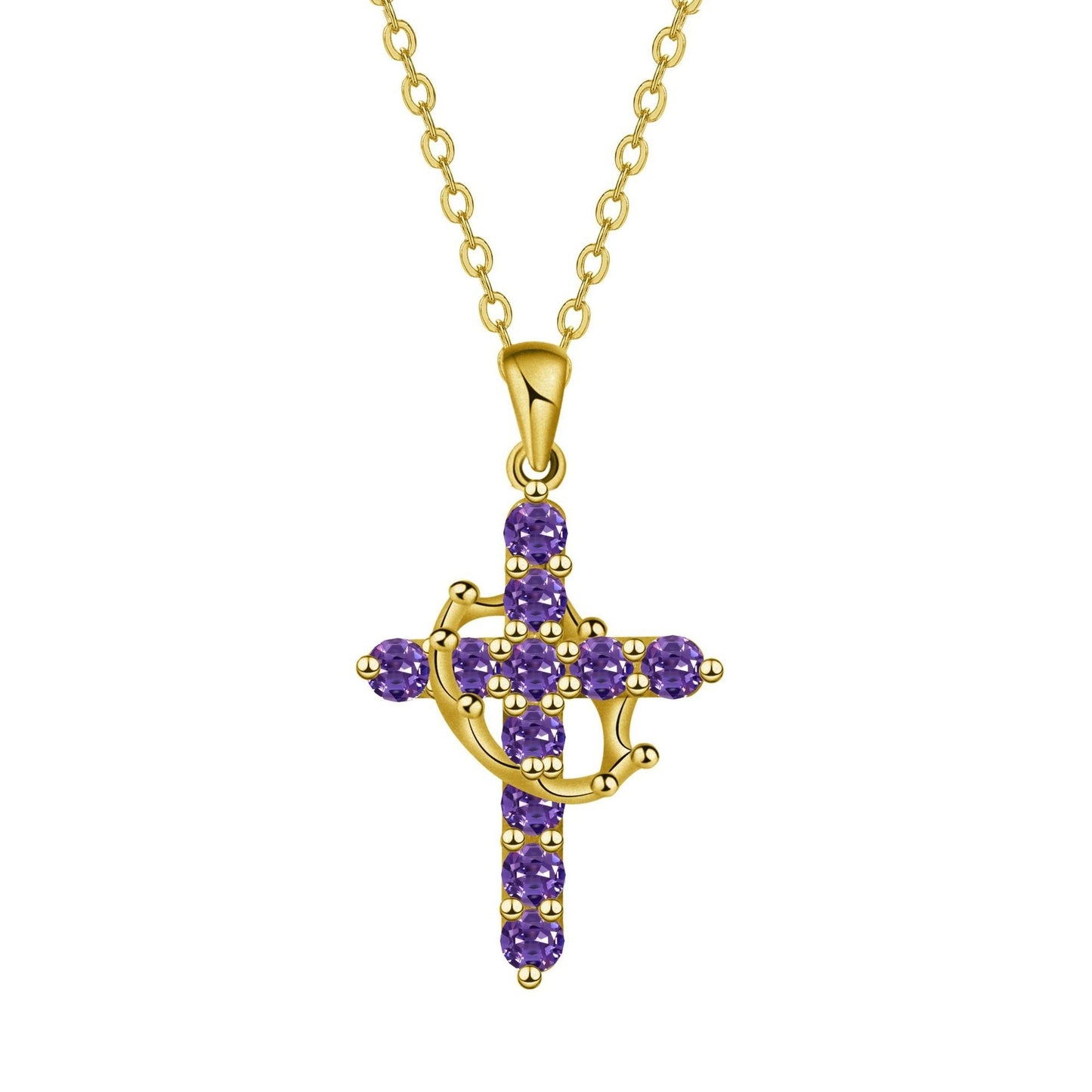 Women's Fashion Crown Cross Necklace