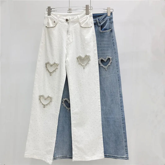 Boutique Wholesale 2024 Autumn New Fashionable Casual High Waist Loose Fit Slimming Versatile Wide Leg Women's Jeans