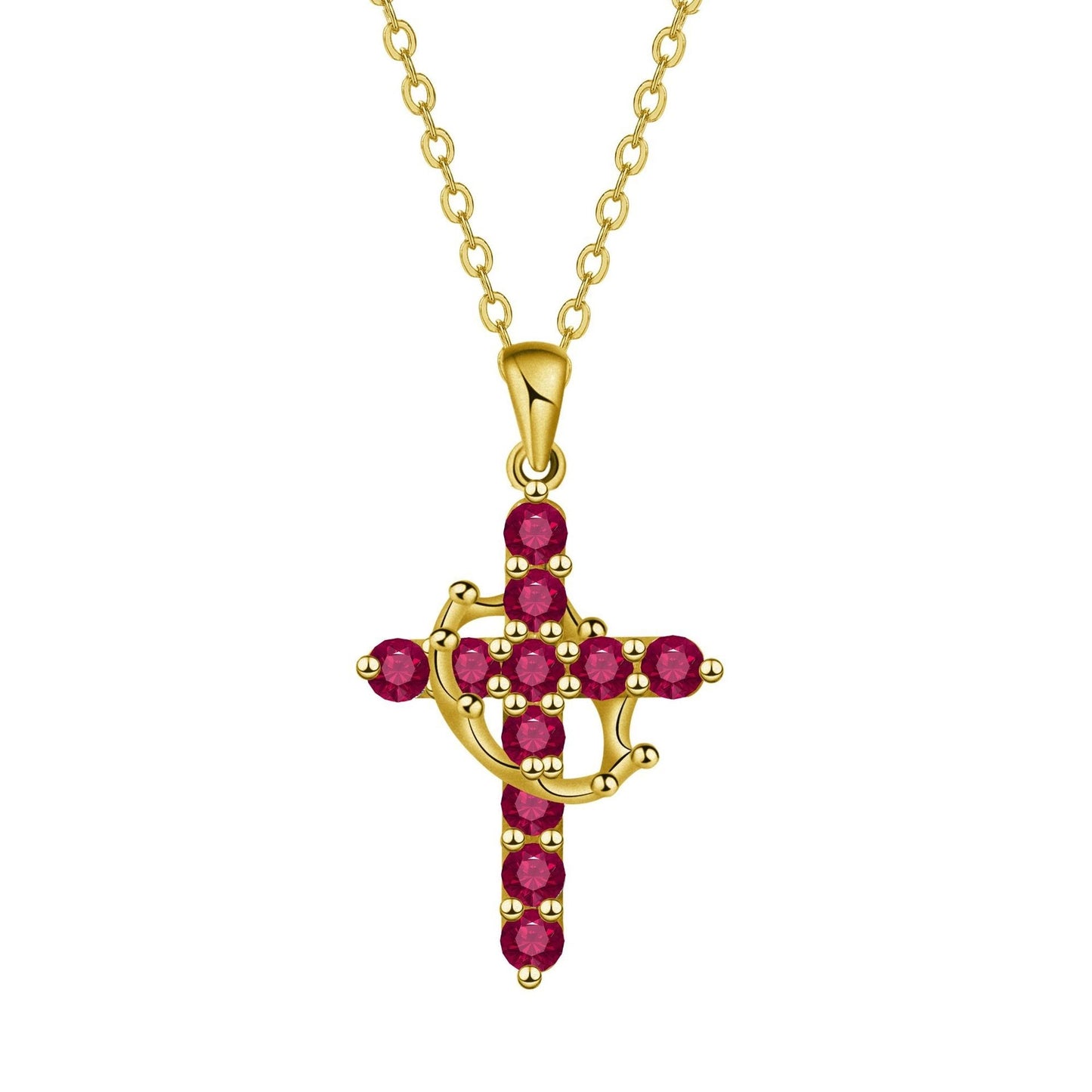 Women's Fashion Crown Cross Necklace